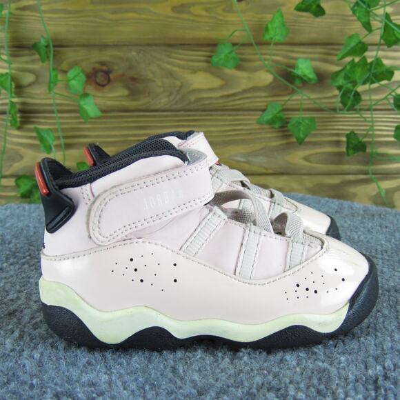 Jordan Girls Sneaker 6 Rings Sz T 7 Medium Pink Synthetic Hook & Loop - Picture 3 of 6